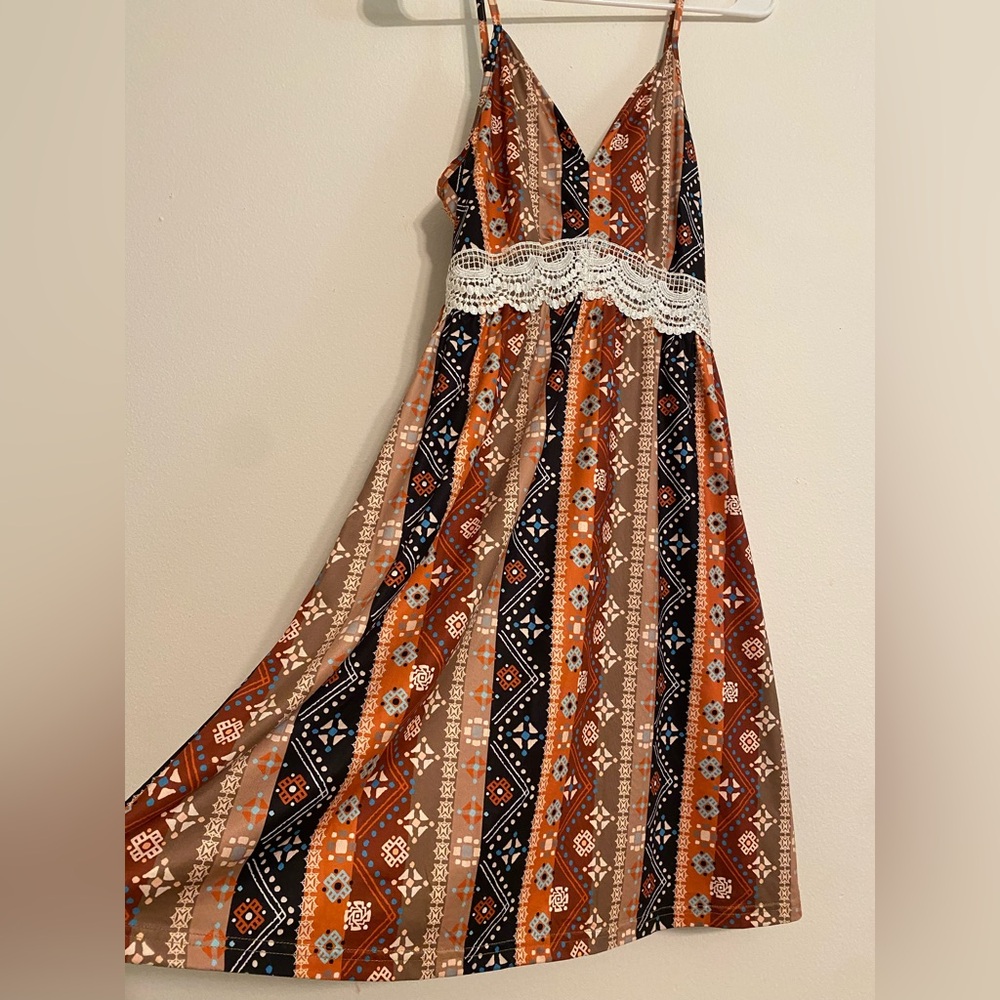 Elegant Multicolor Patterned Dress